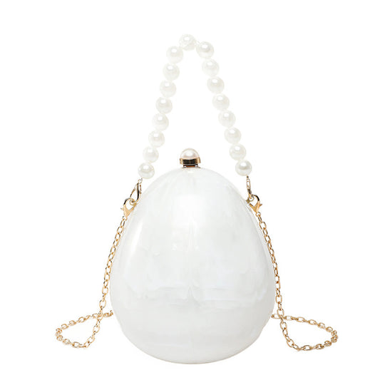 Damen Clutch im Eier-Design mit Perlenakzent Nord Taschen
