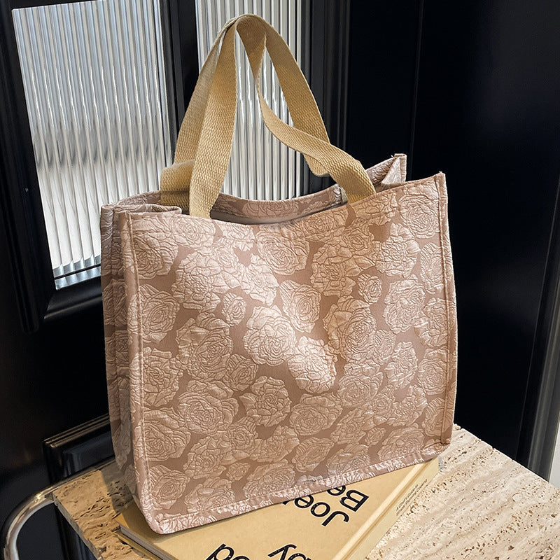 Damen Jute-Tragetasche mit floralem Muster und stabilen Griffen Nord Taschen