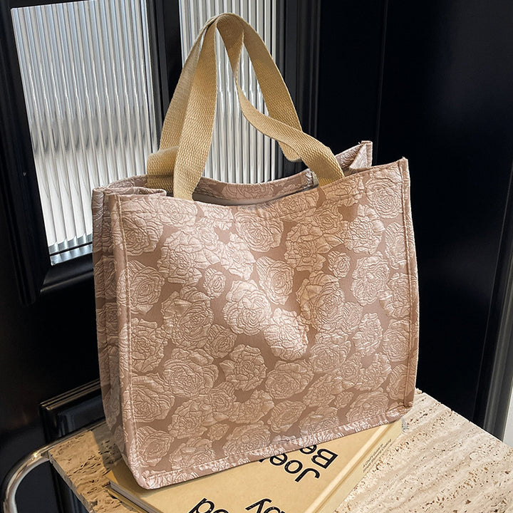 Damen Jute-Tragetasche mit floralem Muster und stabilen Griffen Nord Taschen