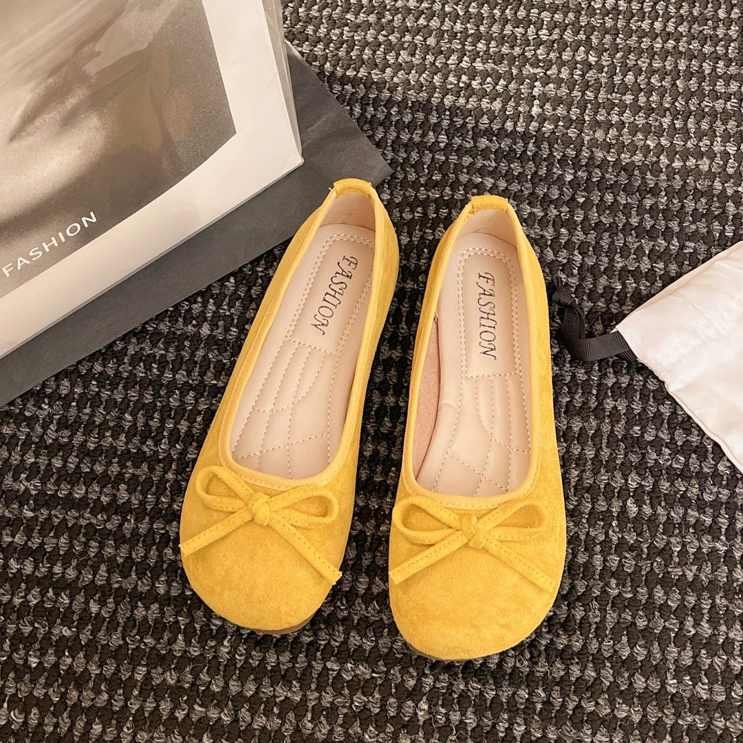 Damen elegante Ballerinas mit zierlichem Schleifendetail