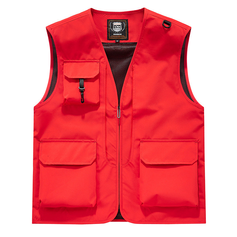 Herren Sichtbare Multifunktionale Utility-Weste mit Mesh‑Futter, Mehrfachtaschen und D‑Ring Nord Taschen