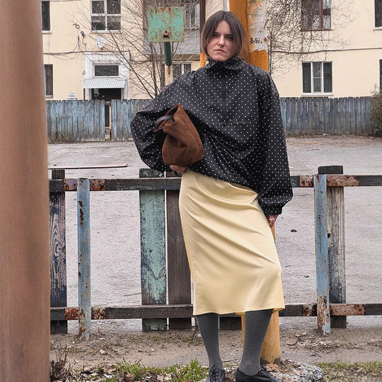 Damen Gepunkteter leichter Windbreaker-Anorak mit Stehkragen und halbem Reißverschluss Nord Taschen