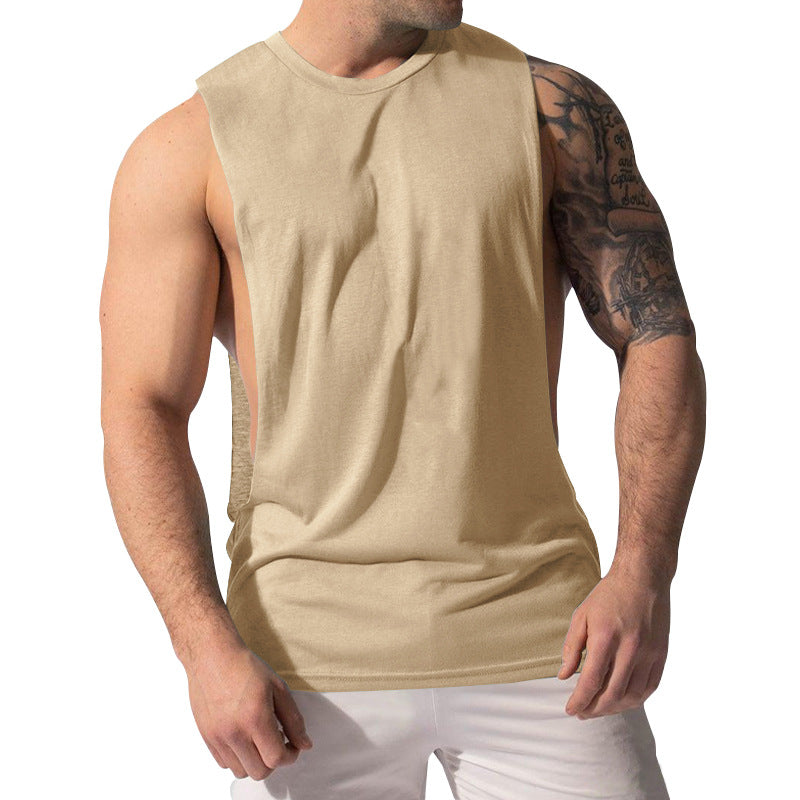 Herren nan Muskelshirt mit extra tiefen Armöffnungen und atmungsaktivem Baumwollmix