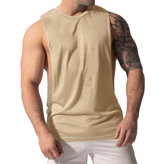 Herren nan Muskelshirt mit extra tiefen Armöffnungen und atmungsaktivem Baumwollmix