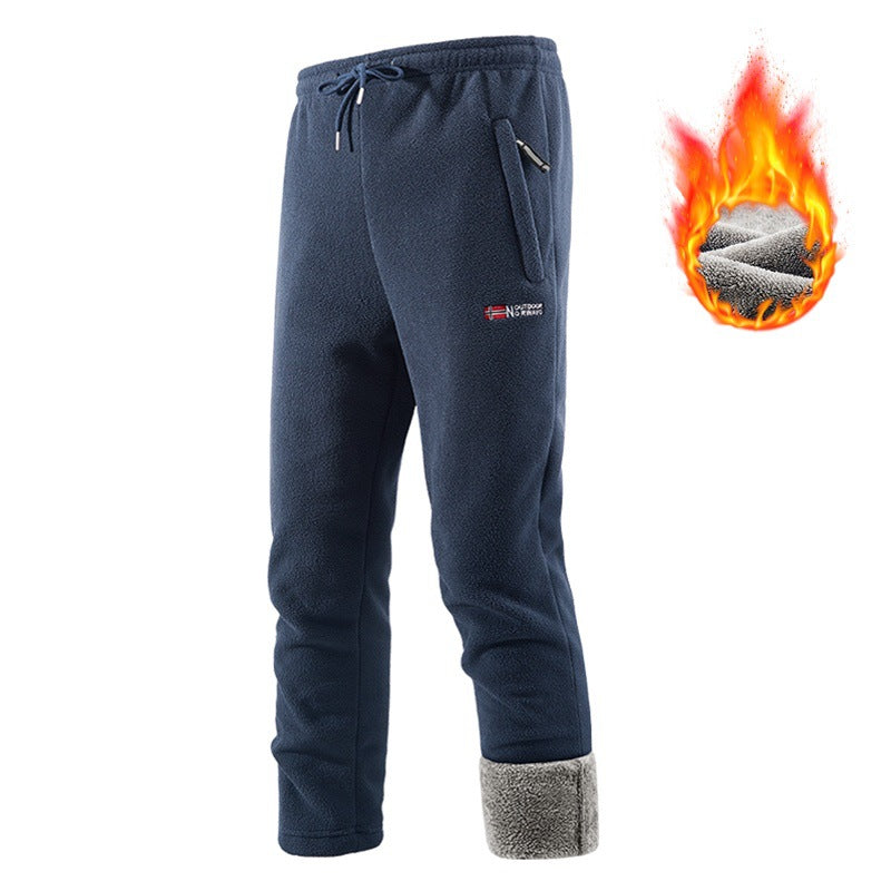 Herren Thermo-Fleece-Jogginghose mit Sherpa‑Bündchen, Kordelzug & Reißverschlusstaschen Nord Taschen