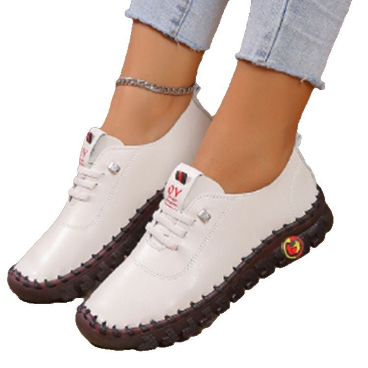 Damen Leichter, weicher Slipper mit handgenähter Gummisohle und elastischer Schnürung Nord Taschen