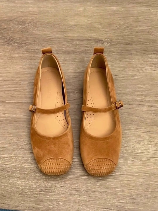 Damen bequeme Mary Jane Ballerinas mit ergonomischem Fußbett und dekorativen Schnallen Nord Taschen