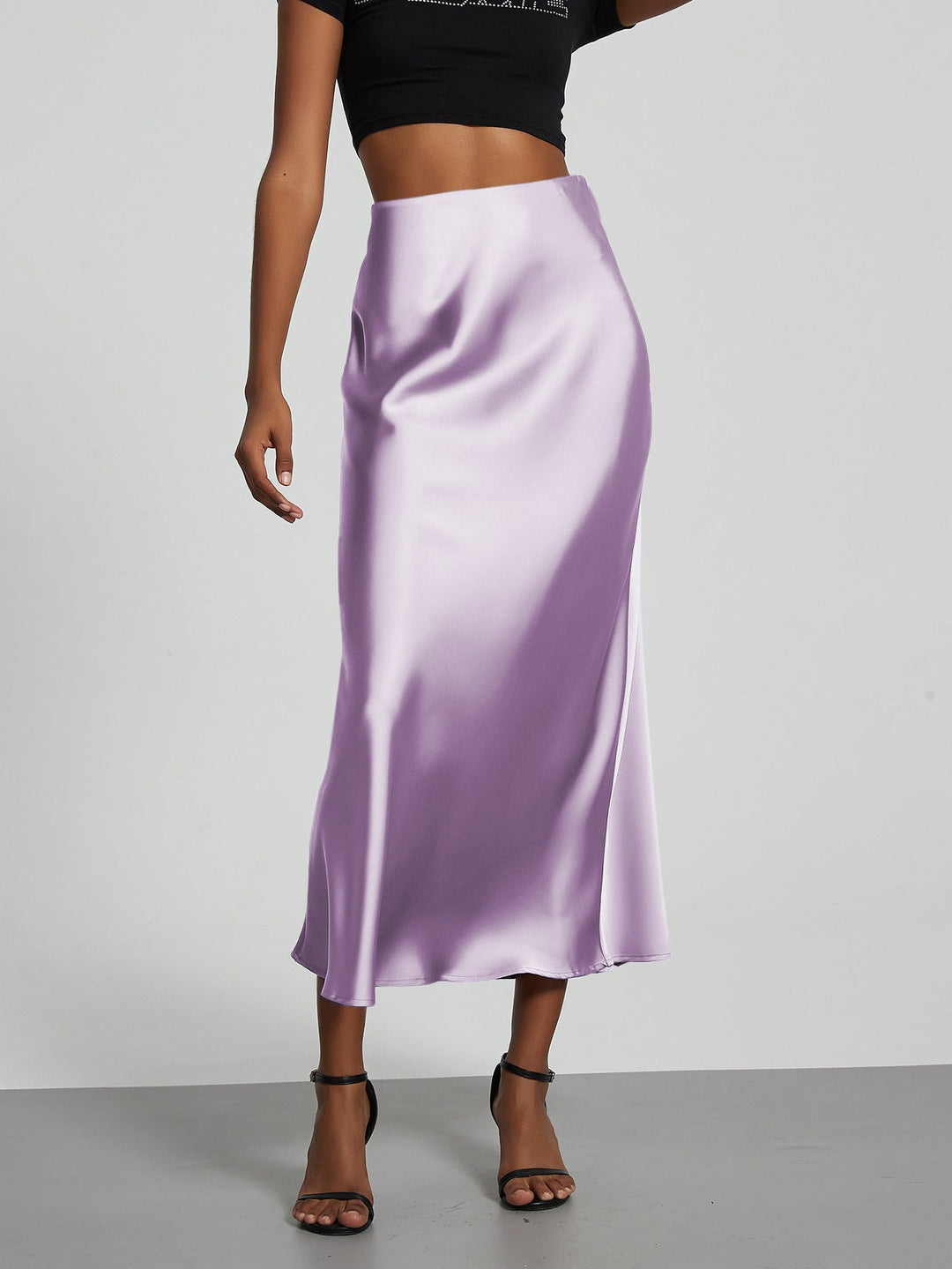 Damen Elegante und fließende Satin Maxiröcke