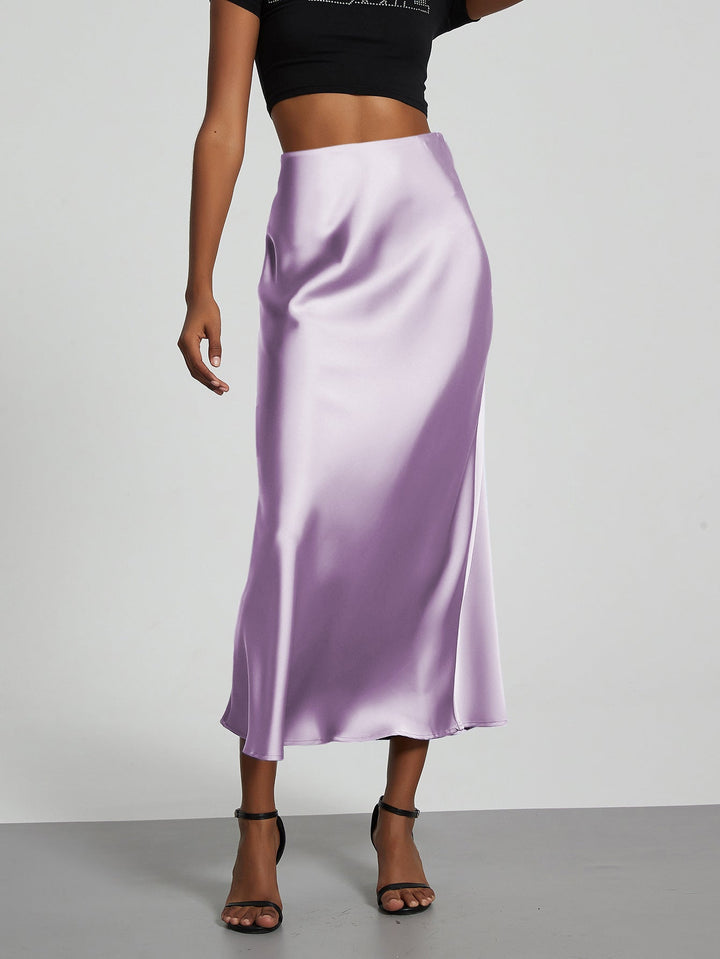 Damen Elegante und fließende Satin Maxiröcke
