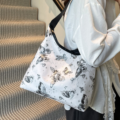 Damen Hobo-Tasche mit floralem Schmetterlingsmotiv Nord Taschen