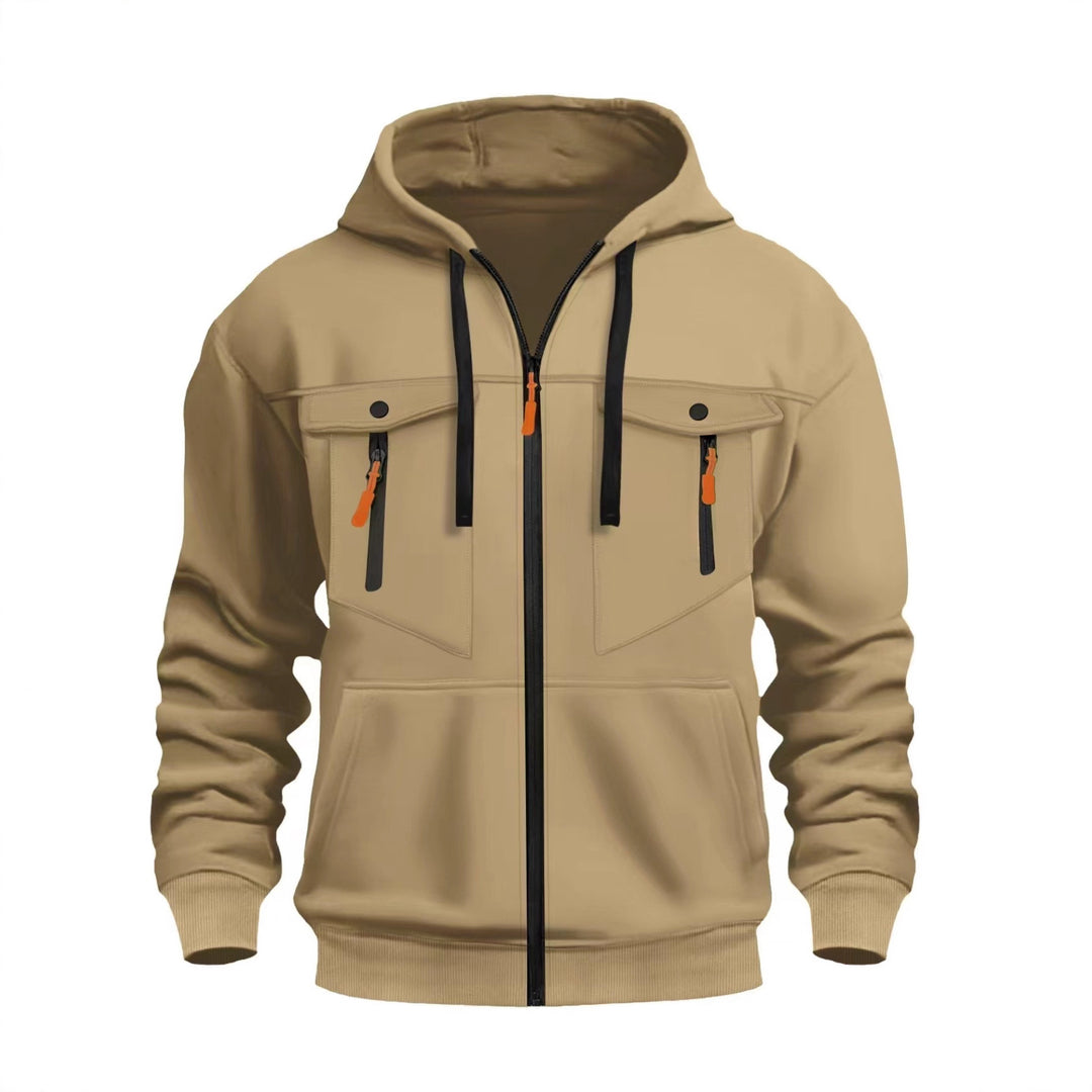 Herren Kapuzen-Sweatjacke mit durchgehendem Reißverschluss, zwei zip-Brusttaschen und ergonomischen Bündchen Nord Taschen
