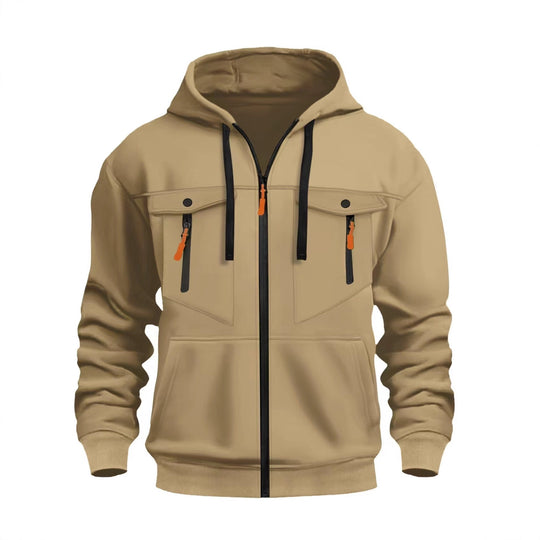 Herren Kapuzen-Sweatjacke mit durchgehendem Reißverschluss, zwei zip-Brusttaschen und ergonomischen Bündchen Nord Taschen