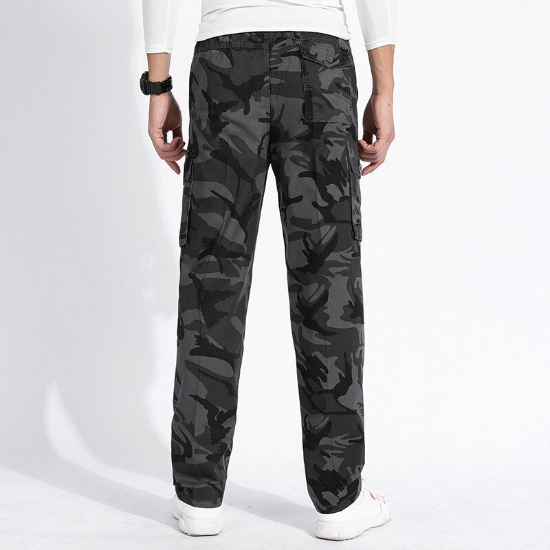 Herren Camouflage Cargohose im Army‑Stil mit geradem Schnitt, Mehrfach‑Taschen & robusten Nähten Nord Taschen