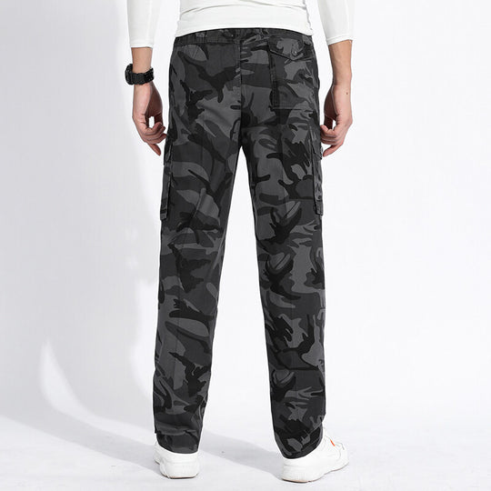 Herren Camouflage Cargohose im Army‑Stil mit geradem Schnitt, Mehrfach‑Taschen & robusten Nähten Nord Taschen