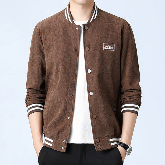 Herren Modische Cordjacke mit Streifen Nord Taschen