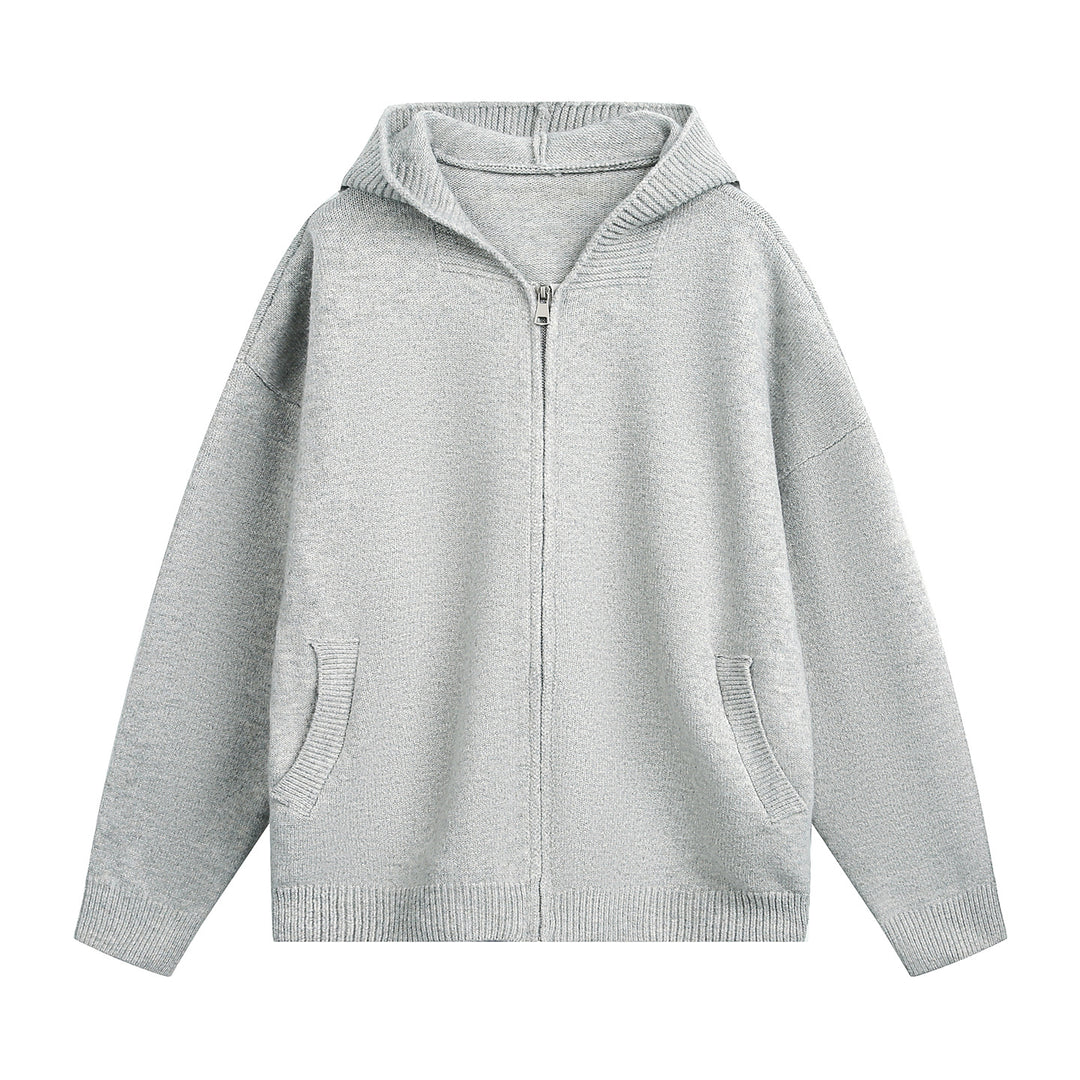 Unisex Grobstrick‑Kapuzenjacke mit durchgehendem Reißverschluss und aufgesetzten Eingrifftaschen Nord Taschen
