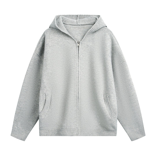 Unisex Grobstrick‑Kapuzenjacke mit durchgehendem Reißverschluss und aufgesetzten Eingrifftaschen Nord Taschen