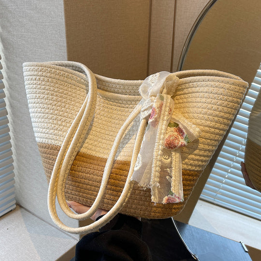 Damen praktische Strandtasche mit eleganten Stickdetails Nord Taschen