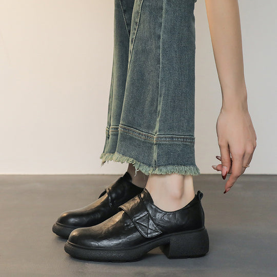 Damen Loafer mit breitem Klettverschluss und skulpturaler Plateau‑Blocksohle Nord Taschen