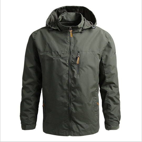 Herren Leichte wasserdichte Kapuzen-Outdoorjacke mit Brusttasche und verstellbaren Bündchen Nord Taschen