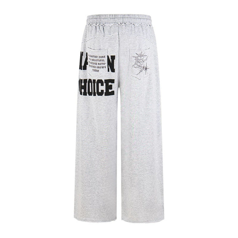 Damen Weite Palazzo‑Sweathose mit Komfortbund, Applikationstaschen und Typo‑Print Nord Taschen