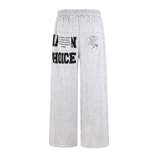 Damen Weite Palazzo‑Sweathose mit Komfortbund, Applikationstaschen und Typo‑Print Nord Taschen