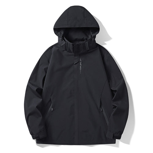 Herren Wasser- und winddichte technische Kapuzen-Outdoorjacke mit verschweißten Nähten und atmungsaktivem Futter Nord Taschen