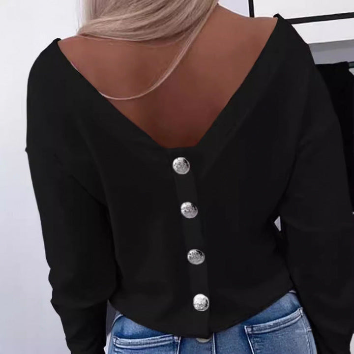 Damen Off-Shoulder Freizeit Pullover Top