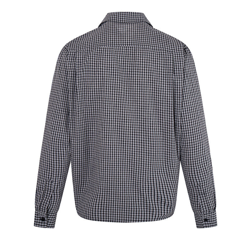 Herren Overshirt-Blouson im Karomuster mit Gummizugbund und Hemdkragen Nord Taschen