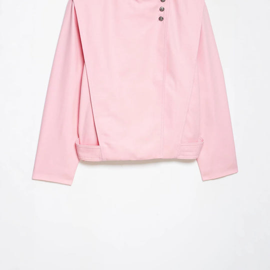 Damen 20+ taillierte Cropped Blousonjacke mit Stehkragen und asymmetrischer Druckknopfleiste Nord Taschen