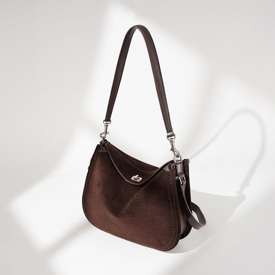 Damen hochwertige Velour-Handtasche mit handgefertigtem Detail Nord Taschen