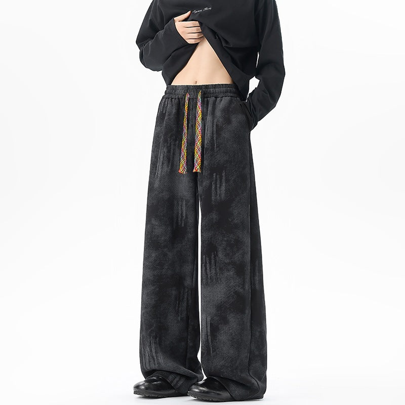 Damen Extraweite Kuschel-Loungehose mit Tunnelzug, weichem Velours und überlangem Saum Nord Taschen