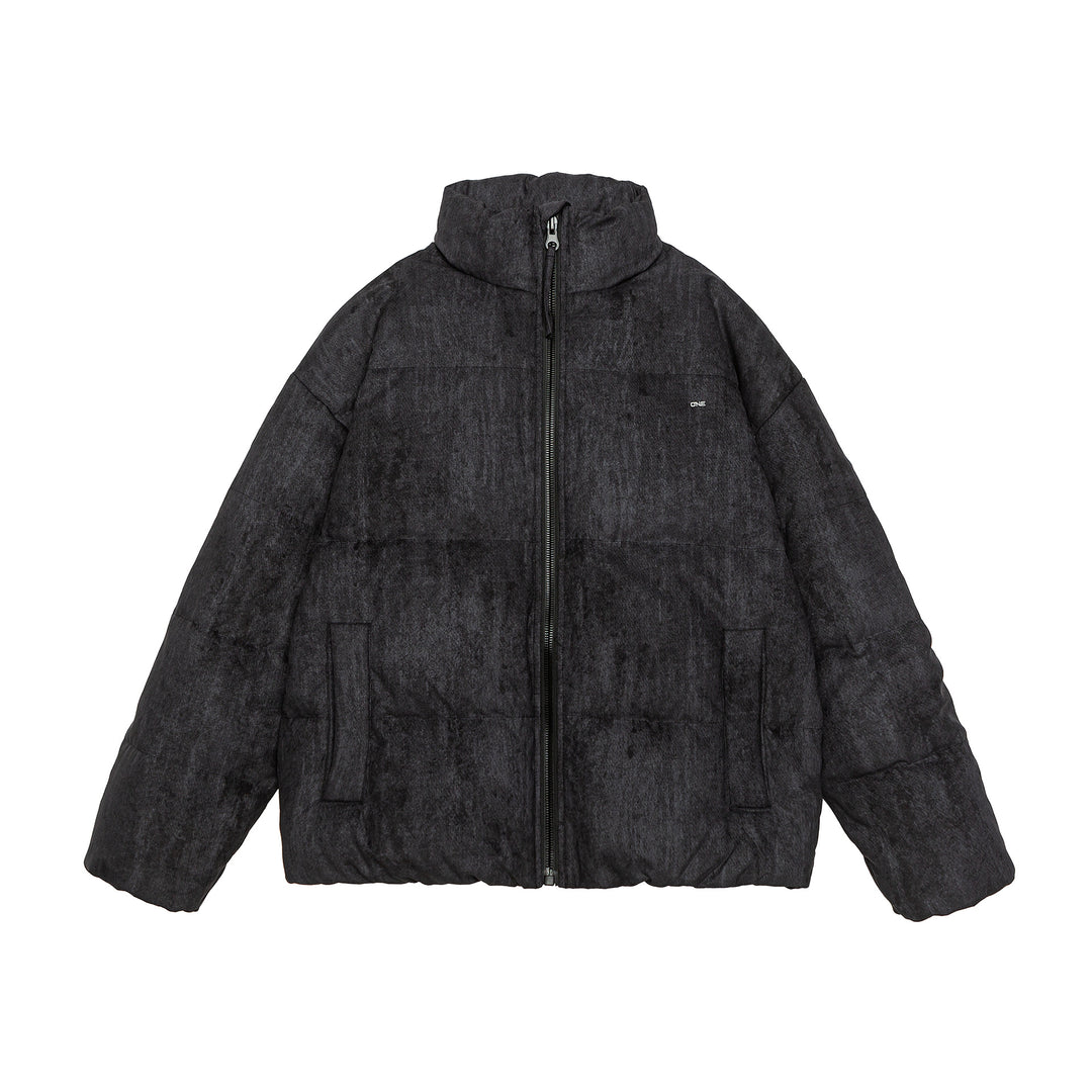 Herren Oversize gesteppte Thermo-Pufferjacke mit hohem Stehkragen Nord Taschen
