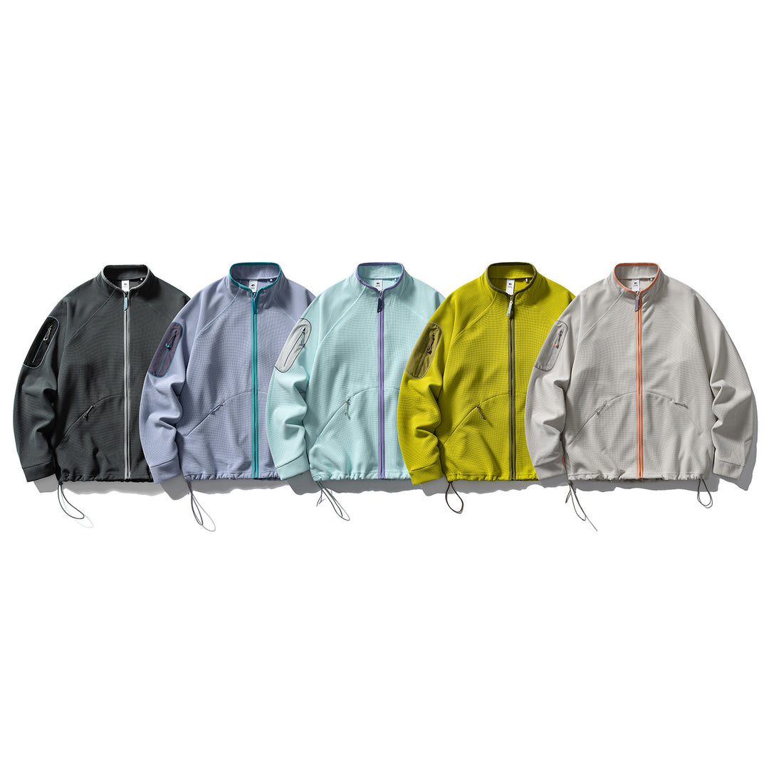 Unisex Struktur-Fleecejacke mit Reißverschluss, Ärmeltasche und Kordelzug Nord Taschen