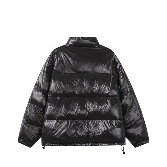 Unisex Glänzende Boxy‑Wattierte Oversize‑Pufferjacke mit hohem Stehkragen Nord Taschen