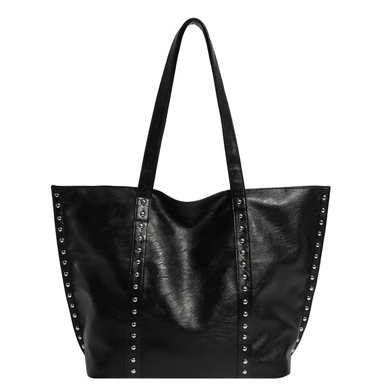 Damen Shopper Tasche mit modischen Nieten Nord Taschen