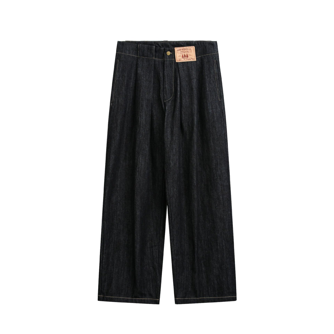 Damen Hochtaillierte Denim‑Culotte im Workwear‑Look mit weitem Bein und verdeckten Eingrifftaschen Nord Taschen