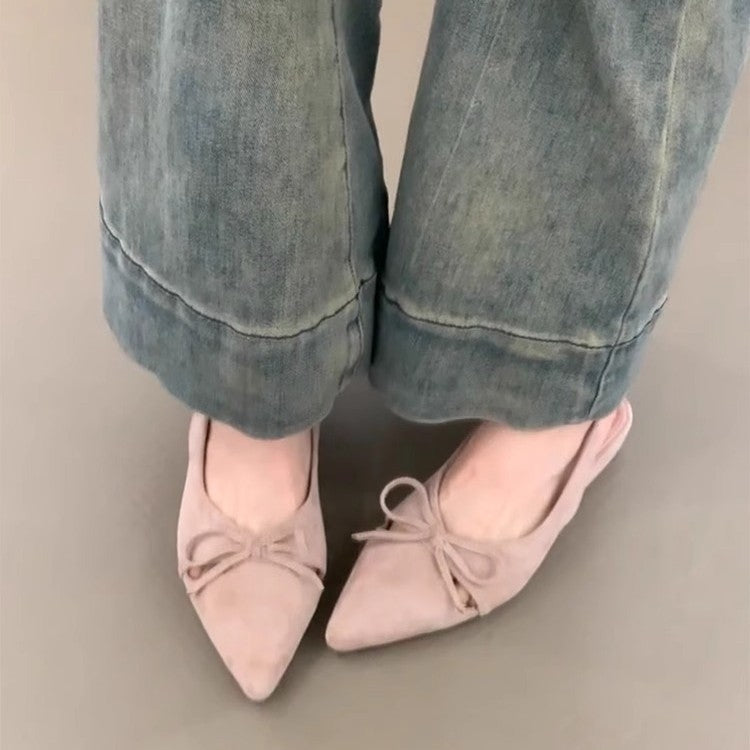Damen Sling-Ballerinas mit dekorativem Schleifendetail und komfortablem Fußbett