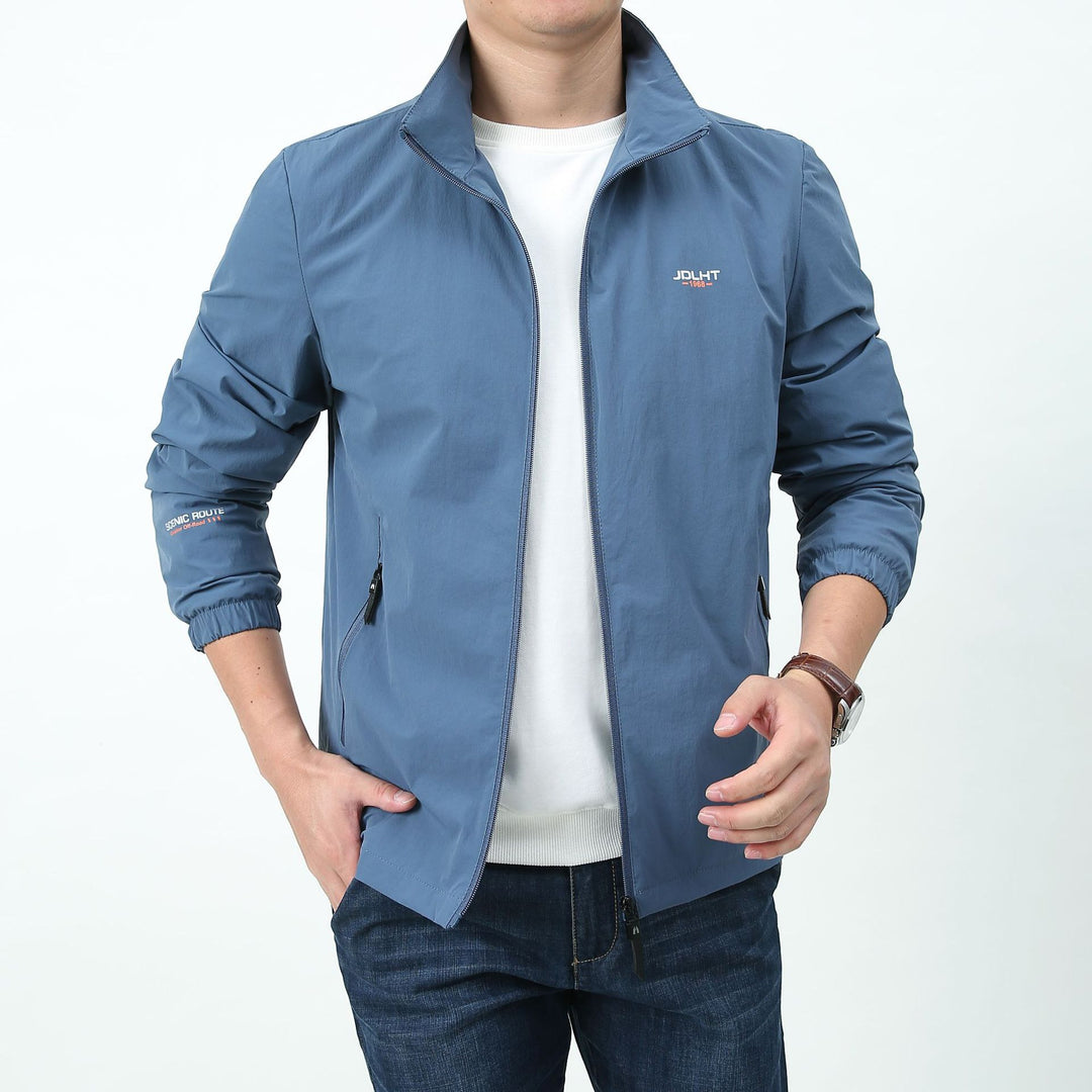 Herren Leichter Windbreaker Blouson mit Stehkragen Reißverschluss‑Taschen und elastischen Bündchen Nord Taschen