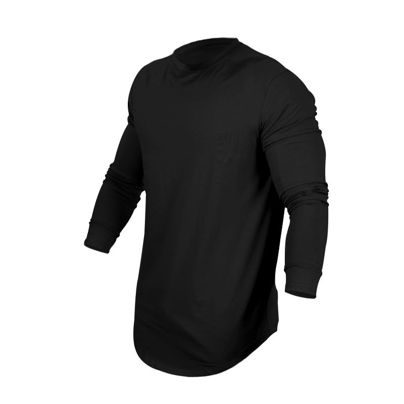Herren Langarmshirt mit verlängertem Rundsaum und schmalem Schnitt aus elastischem Funktionsjersey Nord Taschen