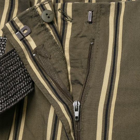 Damen Hochtaillierte weite Hose mit vertikalem Streifenmuster und Taillengürtel Nord Taschen