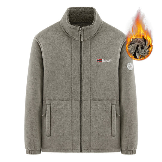 Herren Isolierende Zip‑Fleecejacke mit hohem Kragen und Soft‑Teddyinnenfutter Nord Taschen