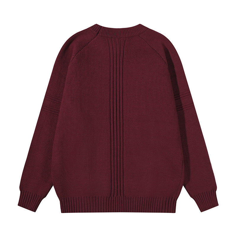 Unisex Grobgestrickter Oversize-Pullover mit Raglanärmeln und strukturierten Einsatznähten Nord Taschen