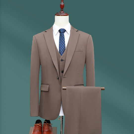 Herren Slim-Fit Dreiteiliger Business-Anzug mit Weste und schlanker Anzughose Nord Taschen