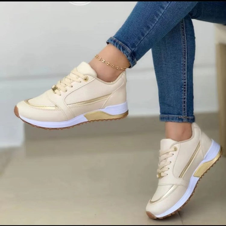Damen  elegante City-Sneaker mit dezenter Metallic-Infusion, leicht gepolsterter Komfortsohle und profilierter Gummilaufsohle Nord Taschen