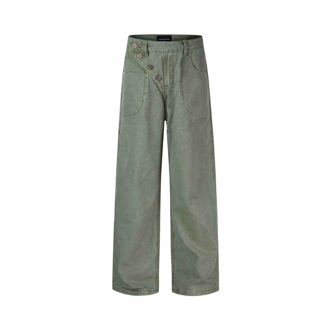 Damen High-Waist Culotte-Hose mit asymmetrischer Knopfleiste Nord Taschen