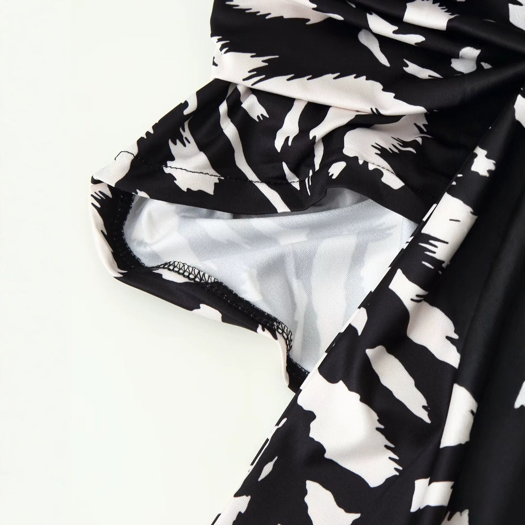 Damen Wickelminikleid mit V-Ausschnitt und Knotenband Nord Taschen