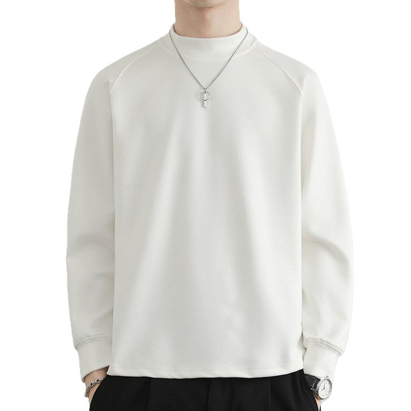 Herren Minimalistisches Mockneck-Sweatshirt aus Tech‑Fleece mit Raglanärmeln Nord Taschen