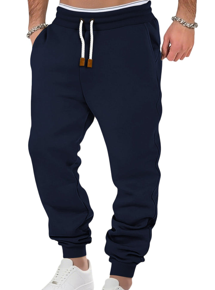 Herren nan komfortable Jogginghose aus hochwertiger Baumwollmischung mit elastischem Bund Kordelzug und Bündchen
