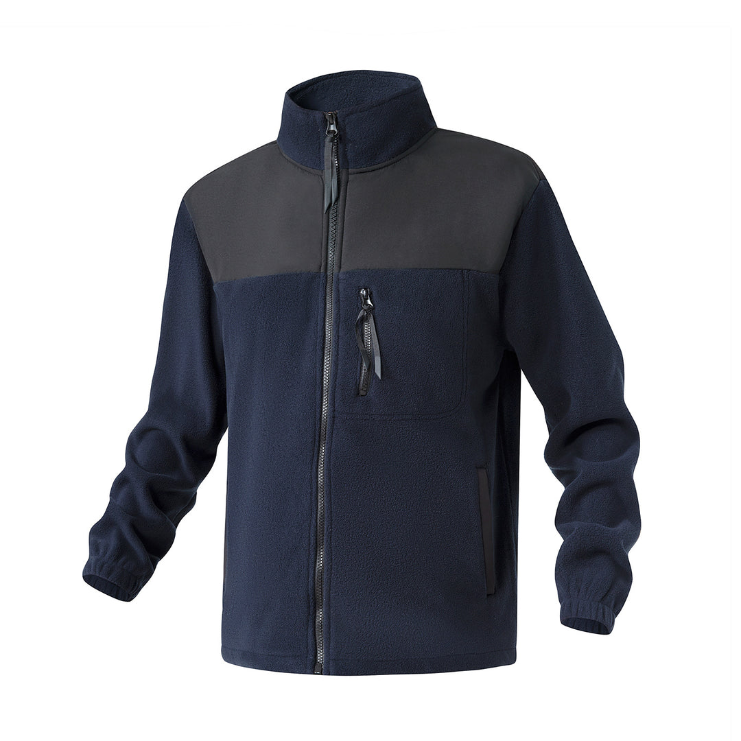 Herren Fleecejacke mit verstärktem Schulterpaneel, Stehkragen und Brustreißverschluss Nord Taschen